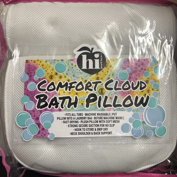 Hi Peach Layne Comfort Cloud Bath Pillow, White NEW!! - Picture 2 of 5
